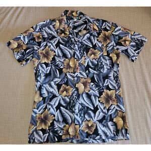 Rare Vintage Reverse Print Hawaii Blues Men's Medium Button Down Floral Shirt